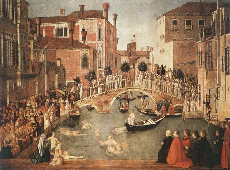 Miracle of the Cross on San Lorenzo Brdge,late 1500, Gentile Bellini